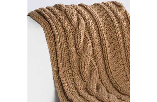 Honey Bun Blanket with Cables Free Knitting Pattern