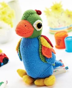 Jason the Parrot Pattern Free Knitting Pattern