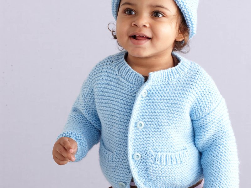 Knit A Simple Style Baby Cardigan and Hat Free Pattern