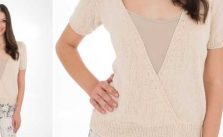 Knit a short-sleeved cross-over top