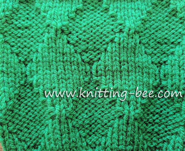 Knit and Purl Diamond Free Knitting Stitch Pattern