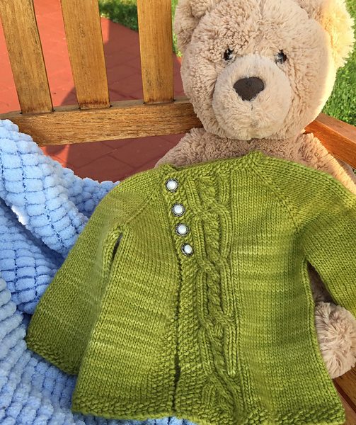 Oilve You Too Baby Cardigan Free Knitting Pattern