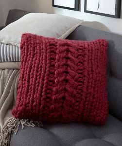 Oversized-Cable Pillow in Bulky Yarn Free Knitting Pattern