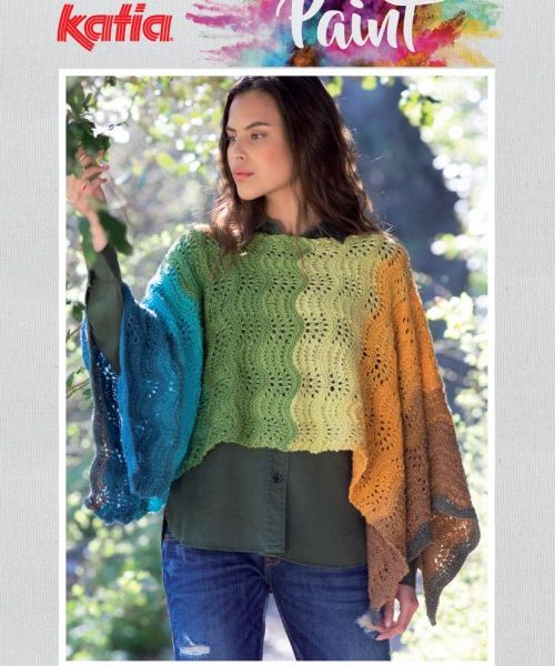 Paint Feather and Fan Poncho Free Knitting Pattern