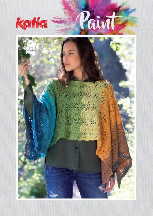 Paint Feather and Fan Poncho Free Knitting Pattern