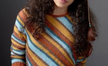 Patons Diagonal Stripes Sweater Free Knitting Pattern