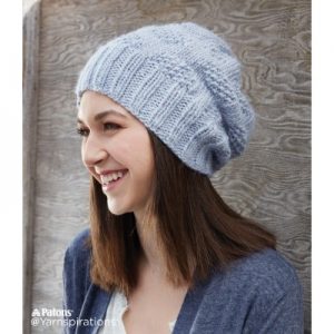 Patons Polka Dot Knit Hat Free Pattern