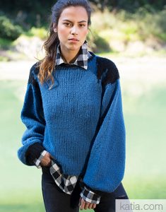 Puffy Sleeved Sweater Free Knitting Pattern