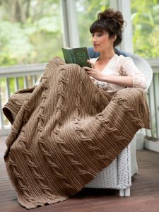 Schuyler Twist Stitch and Cables Free Blanket Knitting Pattern