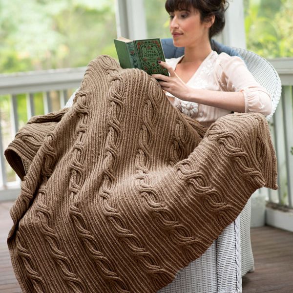 Schuyler Twist Stitch and Cables Free Blanket Knitting Pattern