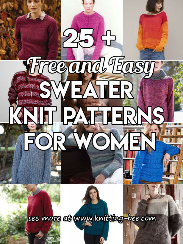 25 Free And Easy Sweater Knitting Patterns For Women