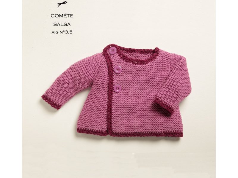 Cute Garter Stitch Baby Cardigan Free Knitting Pattern