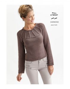 Fitted Cabled Yoke Sweater Free Knitting Pattern