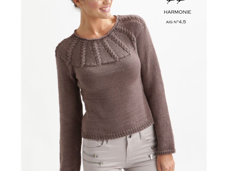 Fitted Cabled Yoke Sweater Free Knitting Pattern