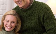 His and Hers Matching Cable Pullover Free Knitting Pattern