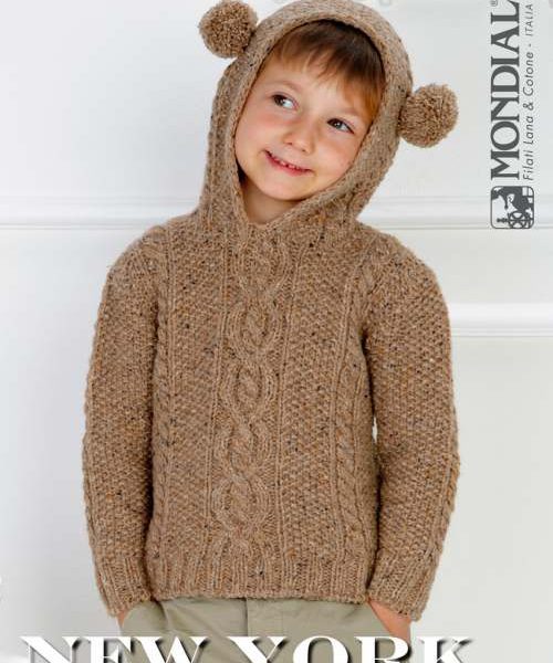 Hooded Sweater with Cables for Boys Free Knitting Pattern