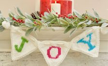 JOY Banner Free Christmas Knitting Pattern