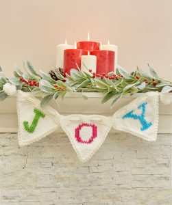 JOY Banner Free Christmas Knitting Pattern