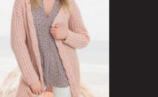 Long Ribbed Cardigan with Cable Edge Free Knitting Pattern