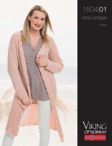 Long Ribbed Cardigan with Cable Edge Free Knitting Pattern