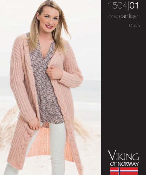 Long Ribbed Cardigan with Cable Edge Free Knitting Pattern