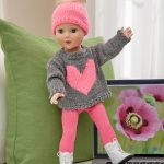 Love My Doll Sweater & Messy Bun Hat Free Knitting Pattern 18 Inch Doll