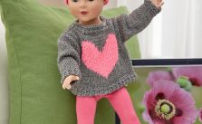 Love My Doll Sweater & Messy Bun Hat Free Knitting Pattern 18 Inch Doll