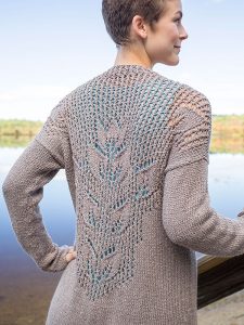 Mallow Lace Leaf Cardigan Free Knitting Pattern