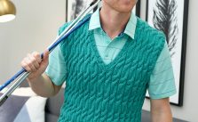 Men’s Golf Vest Free Knitting Pattern with Cables