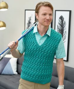 Men's Golf Vest Free Knitting Pattern with Cables