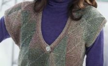 Mitered Square Vest Free Knitting Pattern for Women
