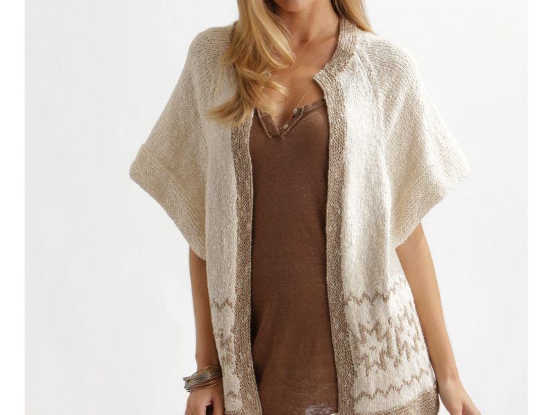 Over Sized Cardigan with Short Sleeves Free Knitting Pattern