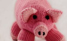 Pink Pig Toy Free Knitting Pattern
