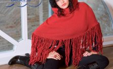 Poncho With Hood and Fringing Free Knitting Pattern
