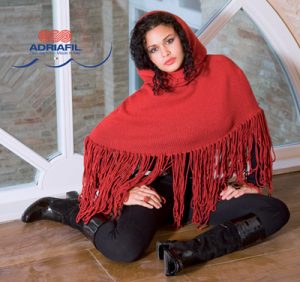 Poncho With Hood and Fringing Free Knitting Pattern