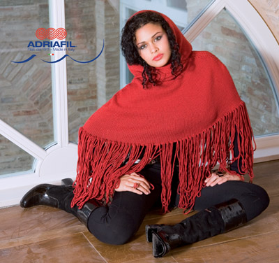 Poncho With Hood and Fringing Free Knitting Pattern