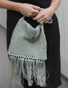 Sage Fringed Bag Free Knitting Pattern