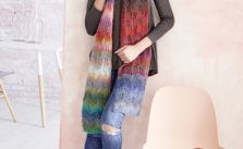 Scarf with lace pattern free download in ombre yarn