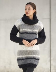 Striped Sweater Dress Free Knitting Pattern