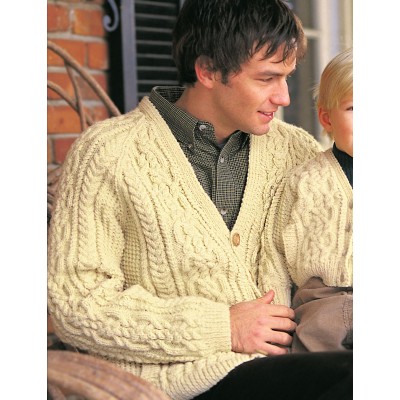 Aran Cardigan Free Knitting Pattern for Men