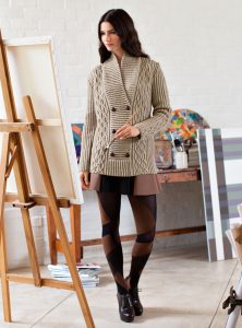 Cable Cardigan with Shawl Neck Free Knitting Pattern