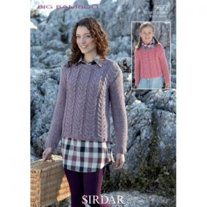 Cable Knit Sweater For Women and Kids Free Knitting Pattern