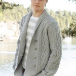 Cabled Cardigan with Collar Free Knitting Pattern for Men