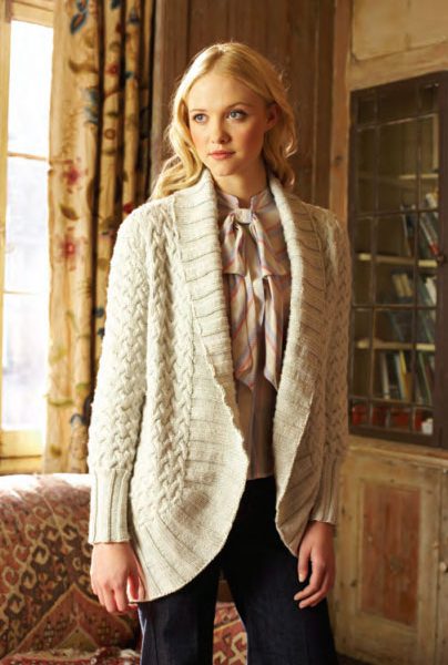 Cabled Jacket Free Knitting Pattern