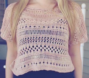 Cancun boxy lace top free knitting pattern