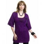 Caron Cabled Tunic Free Knitting Pattern for Women