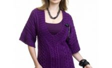 Caron Cabled Tunic Free Knitting Pattern for Women