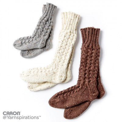 Caron Cozy Knit Cabin Socks Free Knitting Pattern