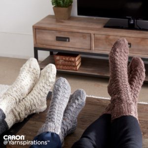 Caron Cozy Knit Cabin Socks Free Knitting Pattern