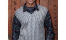 Caron Dad’s Cabled Vest Free Knitting Pattern